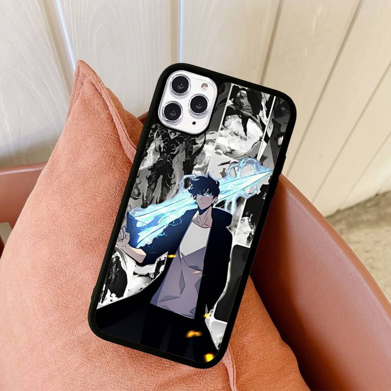Husa de telefon Anime Solo Leveling Husa din silicon PC + TPU pentru iPhone 11 12 13 Pro Max 8 7 6 Plus X SE XR Hard Fundas