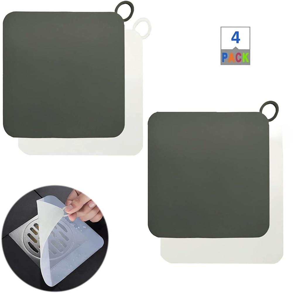Silicone Drain Cover Aroma Stopper 4 Pack 2 White 2 Gray For Bathroom Kitchen Sink Anti-smell -Insect-proof Floor Drain Cover