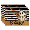 Spooky Pumpkin Floral Halloween Placemat, Heat-Proof & Anti-Scald, Festive Dining Atmosphere Placemat