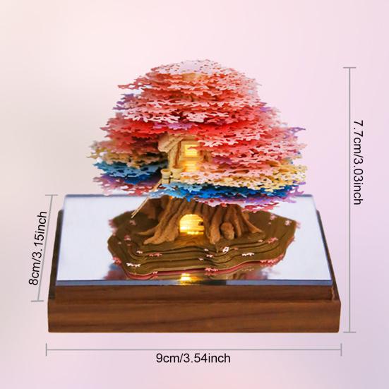 2026 Calendar Ornament 3D Desktop Tear-Off Notepad with Mood-Enhancing LED Light Luminous Calendar Ornament