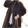 Chinchilla imitation mink fur integrated coat long over knee fur fur coat