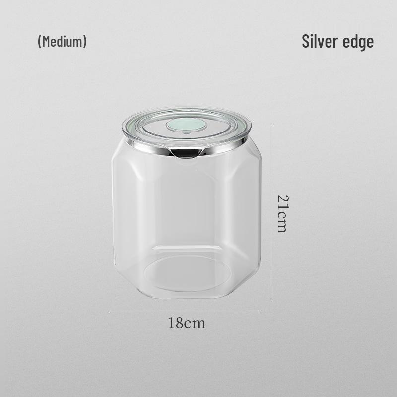 Food-Grade Transparent Storage Jar - Thickened, Moisture & Dust-Proof, Fresh-Keeping Kitchen Grain Container.