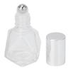 Roll On Refillable Perfume Bottle Empty Glass Aromatherapy Essential Oil Roller Bottles 8ml(Silver Cover Steel Beads )