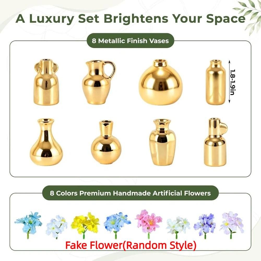 8Pcs Creative Tiny Magnetic Bud Vases 3D Refrigerator Magnets Vase Living Room