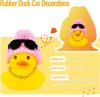 Funny Rubber Duck Car Decor with Fashion Sunglasses, Gold Chain & Hat - Quirky Dashboard Accessory for Car Interior Decoration