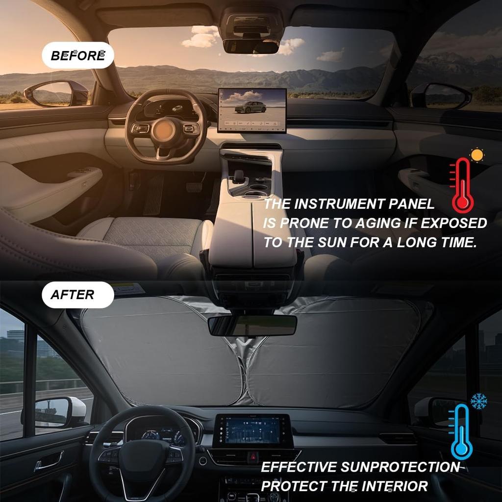 Shade for Car Windshield, Foldable Reflective Front Window 60*95 Mm