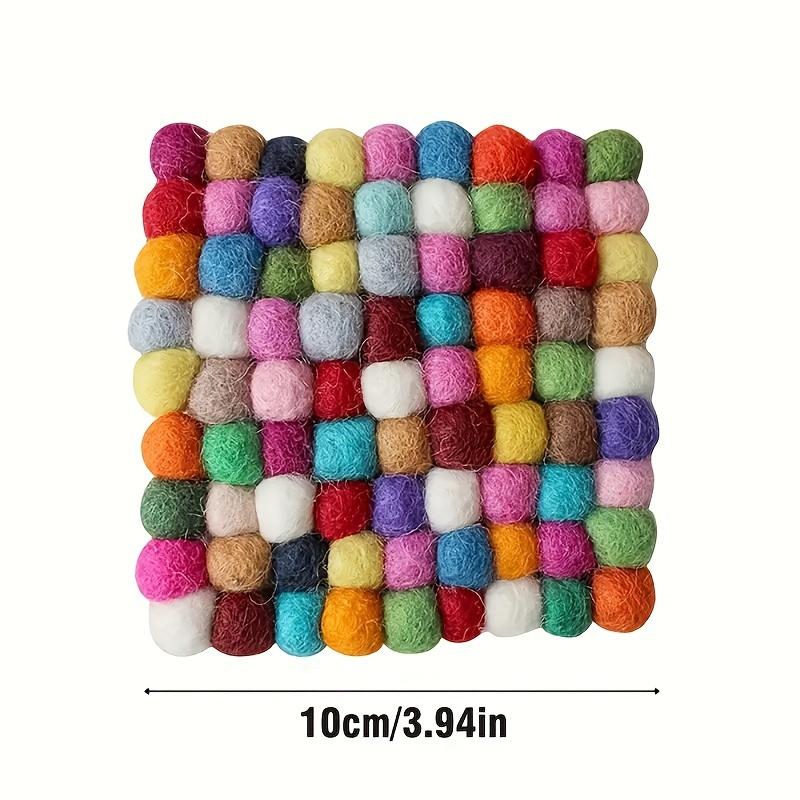 

1Pc Handmade Felt Mat, small coaster, thermal insulation mat, colorful felt mat, embroidered coaster, thermal insulation placemat Square