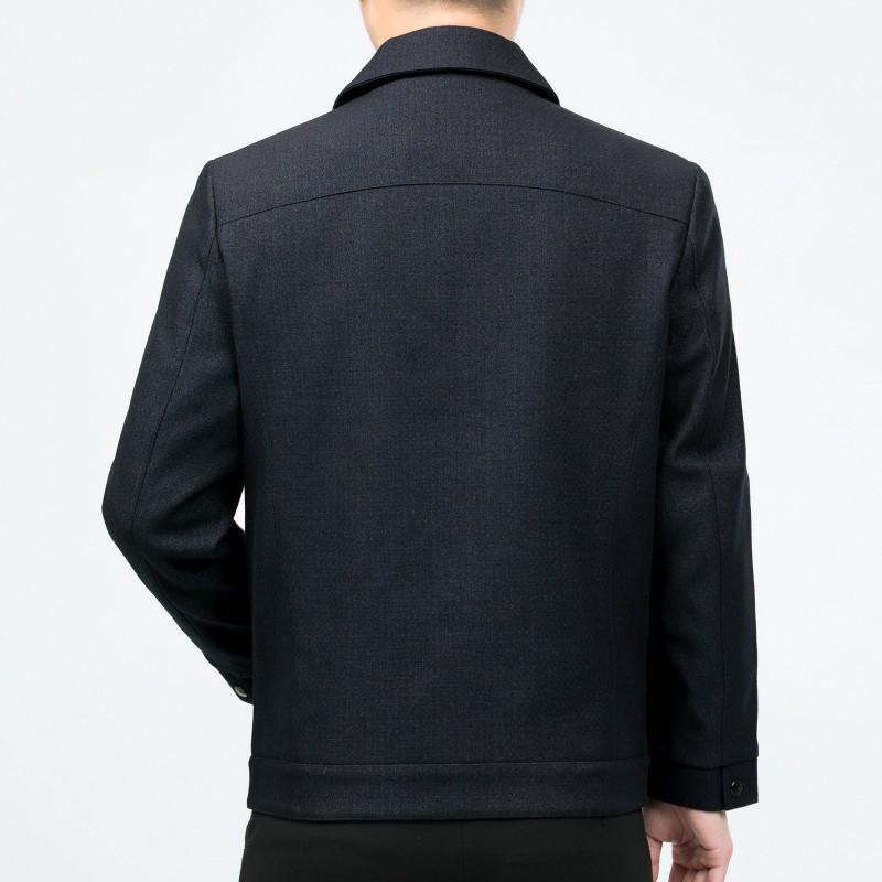 High-end Wool Jacket Men's Father's Clothing Middle-aged and Elderly Civil Servant Leadership Jacket Spring and Autumn Loose Lapel Casual Jacket