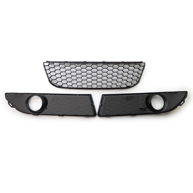 Car Fog Light Lamp Cover Bumper Grille Front Lower Bumper Center Grill For VW Polo MK4 9N3 2005-2009 Facelift 6Q0 853 677 B
