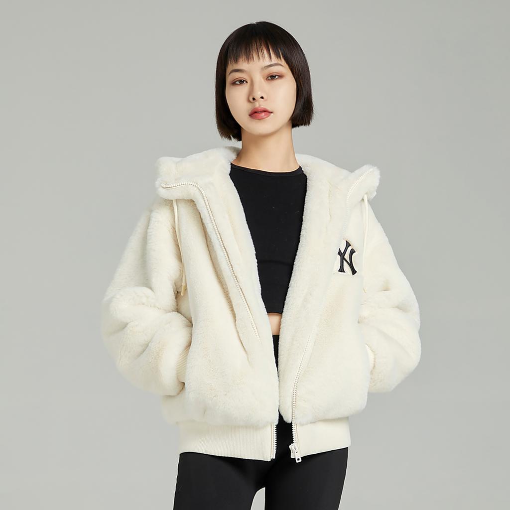 New MLB Velvet Jackets Unisex Cream 3AFDB0426-50CRS