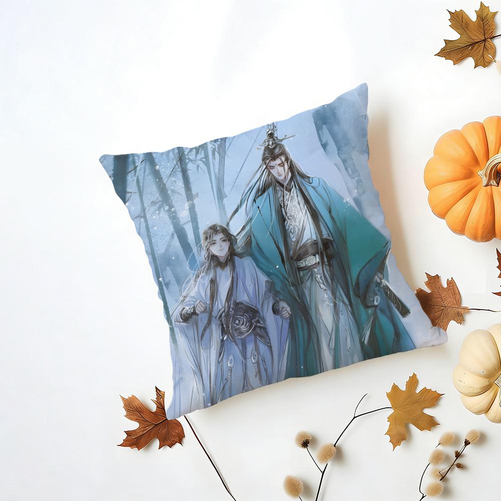 TThe Scum Villains SelfSaving System Cushion Cover Washable Linen Pillowcase Soft for Daily Sofa Bed Home Room Decor