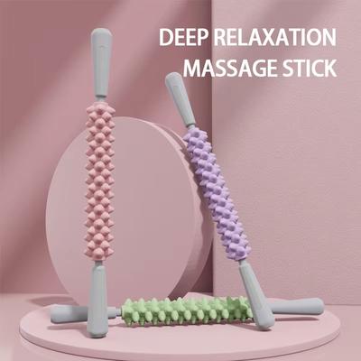 Bastoncino Massaggiante Yoga Fitness Denti di Lupo Muscoli Bastoncino Massaggiante Polpacci Cosce Quadricipiti Braccio Avambraccio Artefatto Rilassante Rullo