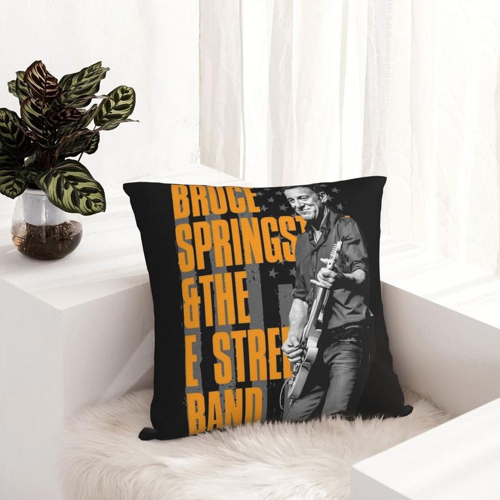 Bruce Springsteens Pillowcase Printing Fabric Cushion Cover Decoration E Street Band Throw Pillow Case Cover Home Zippered