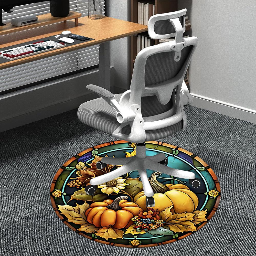 

1pc Autumn Harvest Chair Carpet for Office Non-Slip, Machine Washable Rug for Office, Room - Holiday Decor, Machine Made yy251016148 80cm by 80cm