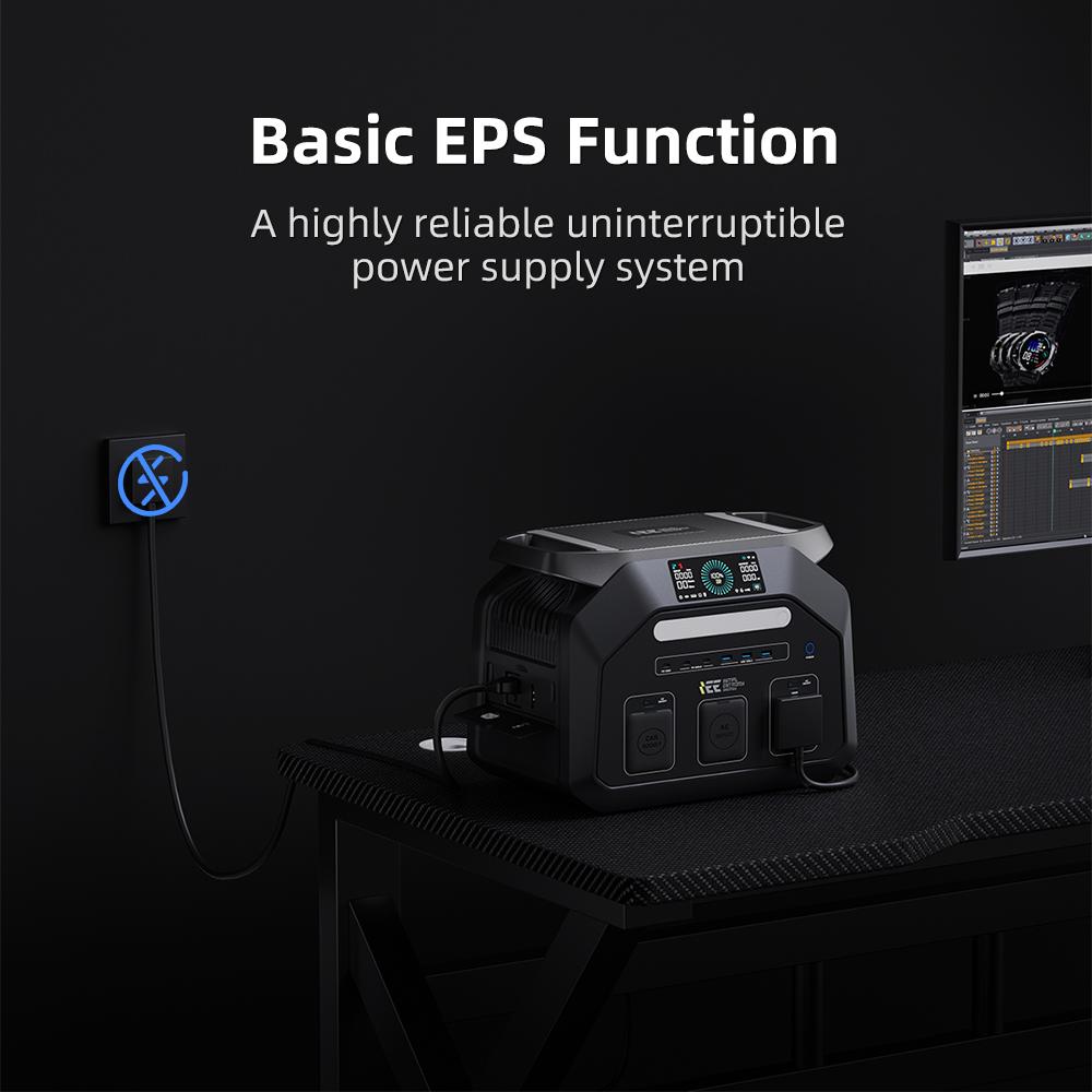 IEE P1800 1800W Portable Power Station, 1024Wh LiFePO4 Battery Solar Generator, 11 Output Ports, 1.2 Hours Fast Charging, App Control