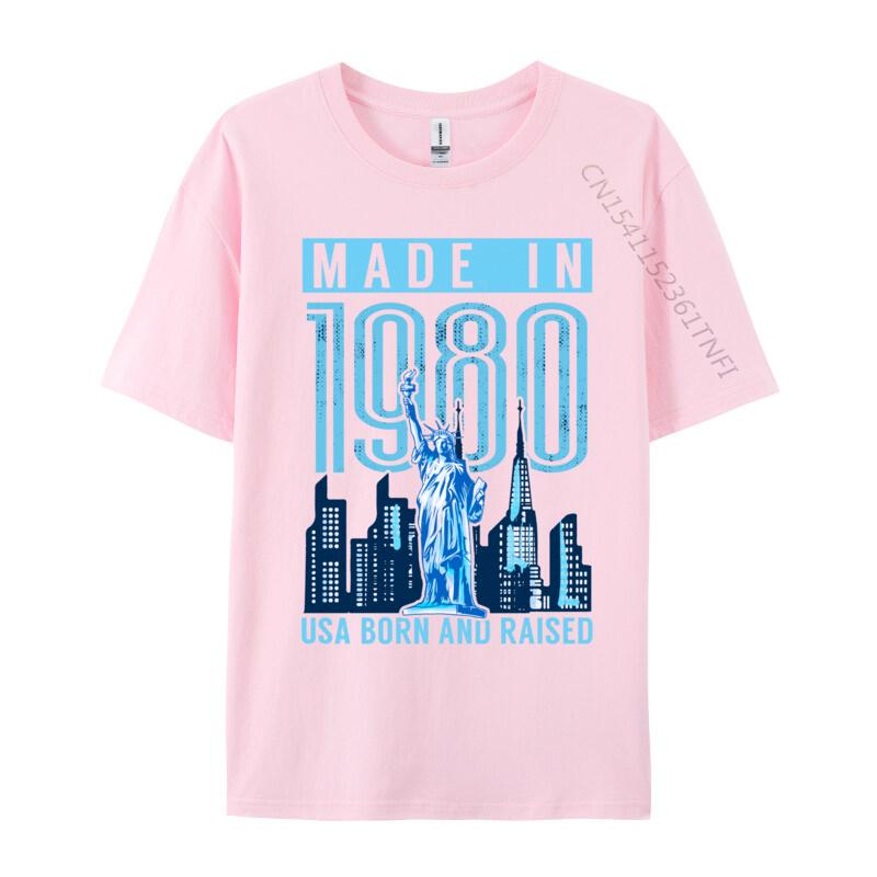 Made In 1980 Usa Born And Raised 39 Birthday Printed New Arrival Unisex Tshirt Crew Neck Cotton Tops Shirt