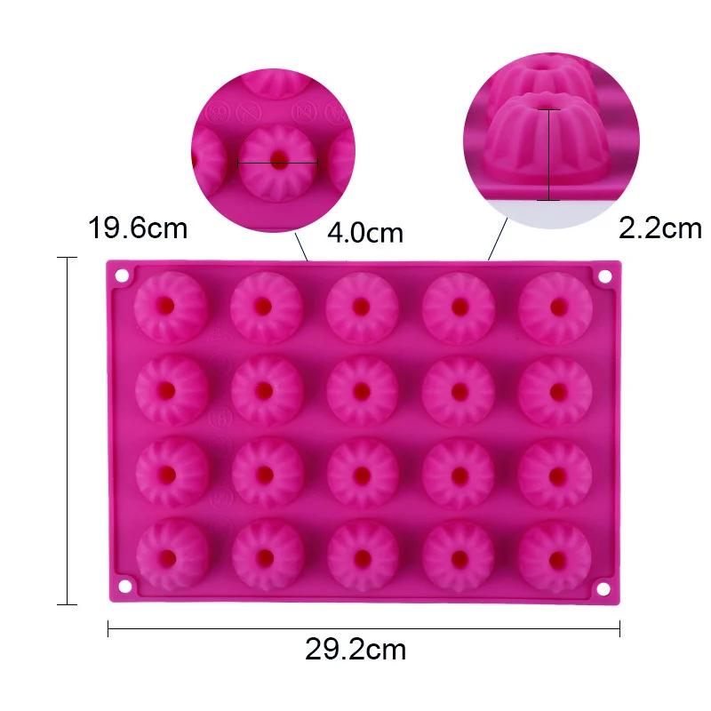 20 Cavity Silicone Chocolate Mold 3D Mini Pudding Chiffon Cake Mold DIY Baking Pastry Tools