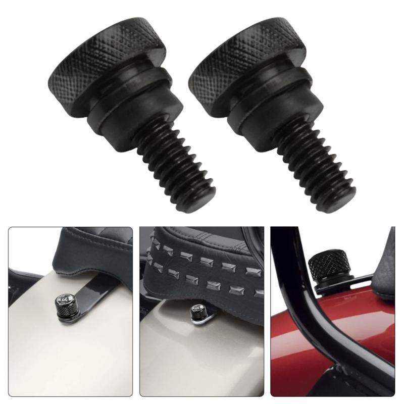 Machined Skull Motorcycle Seat Bolts Fit For 1997+ Models Aluminum Construction Easy Installation
