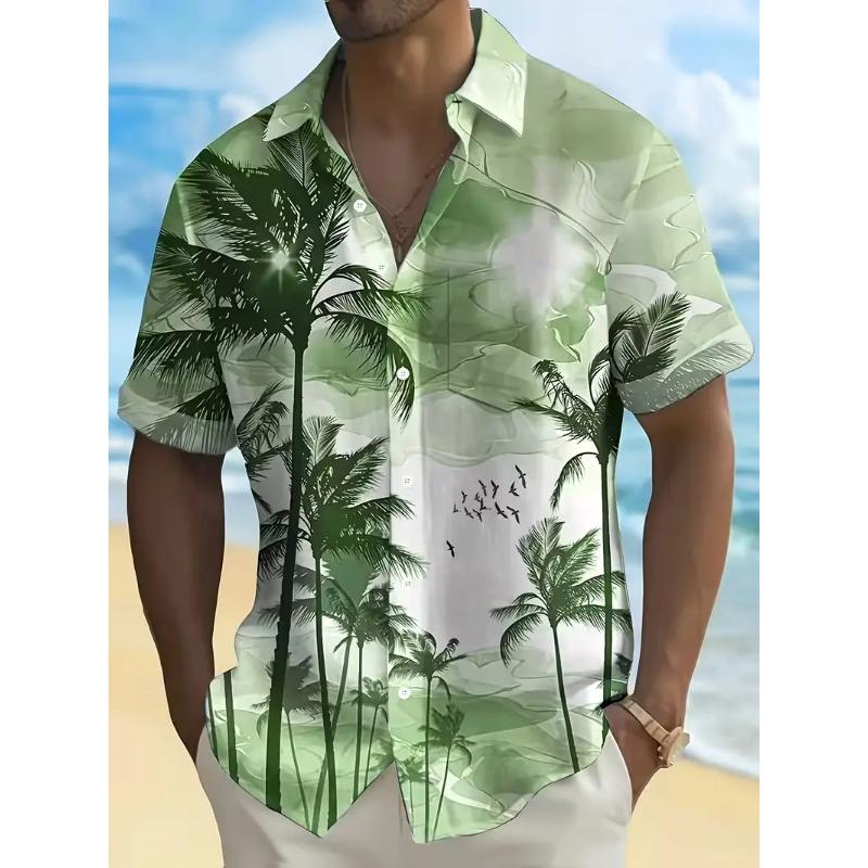 Men's Tropical Hawaiian Shirt Loose Fit Breathable Beach Casual Wear