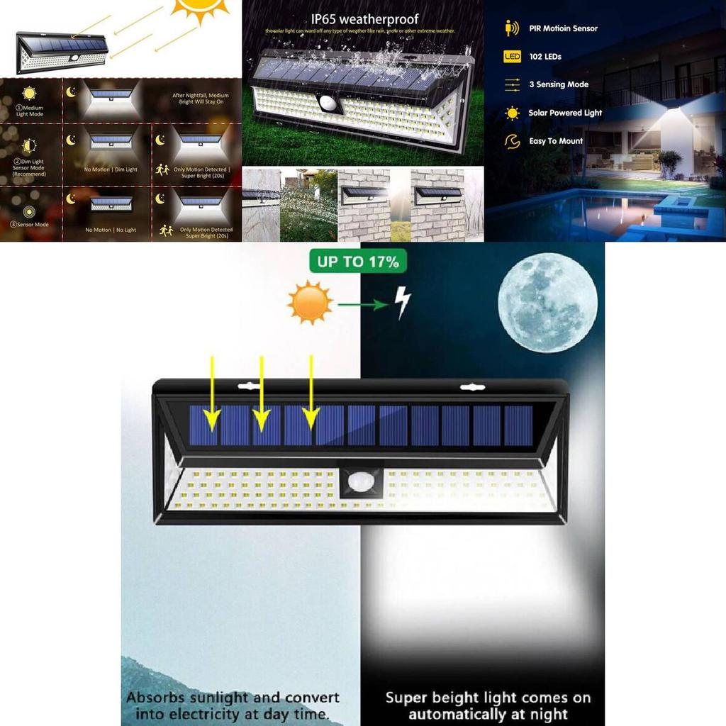 Durable Led Solar Sensor Wall Light For Rural Outdoor Waterproof Garden Lighting