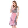 Traditional Style Oktoberfest Maid Dress German Munich Inspired Costume with Lace Up Bodice and Embroidered Apron for Women