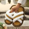 Ladies' Plush Indoor Slippers Comfortable and Warm Soft-bottom Fuzzy Shoes Home Floor Slippers