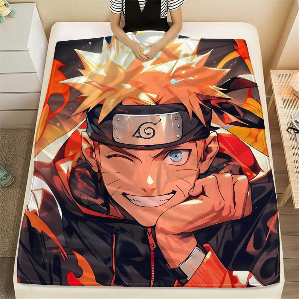 Naruto (Color Background) Print Flannel Blanket, High quality Comfortable for All Seasons, Home Decor, Warmth and Comfort
