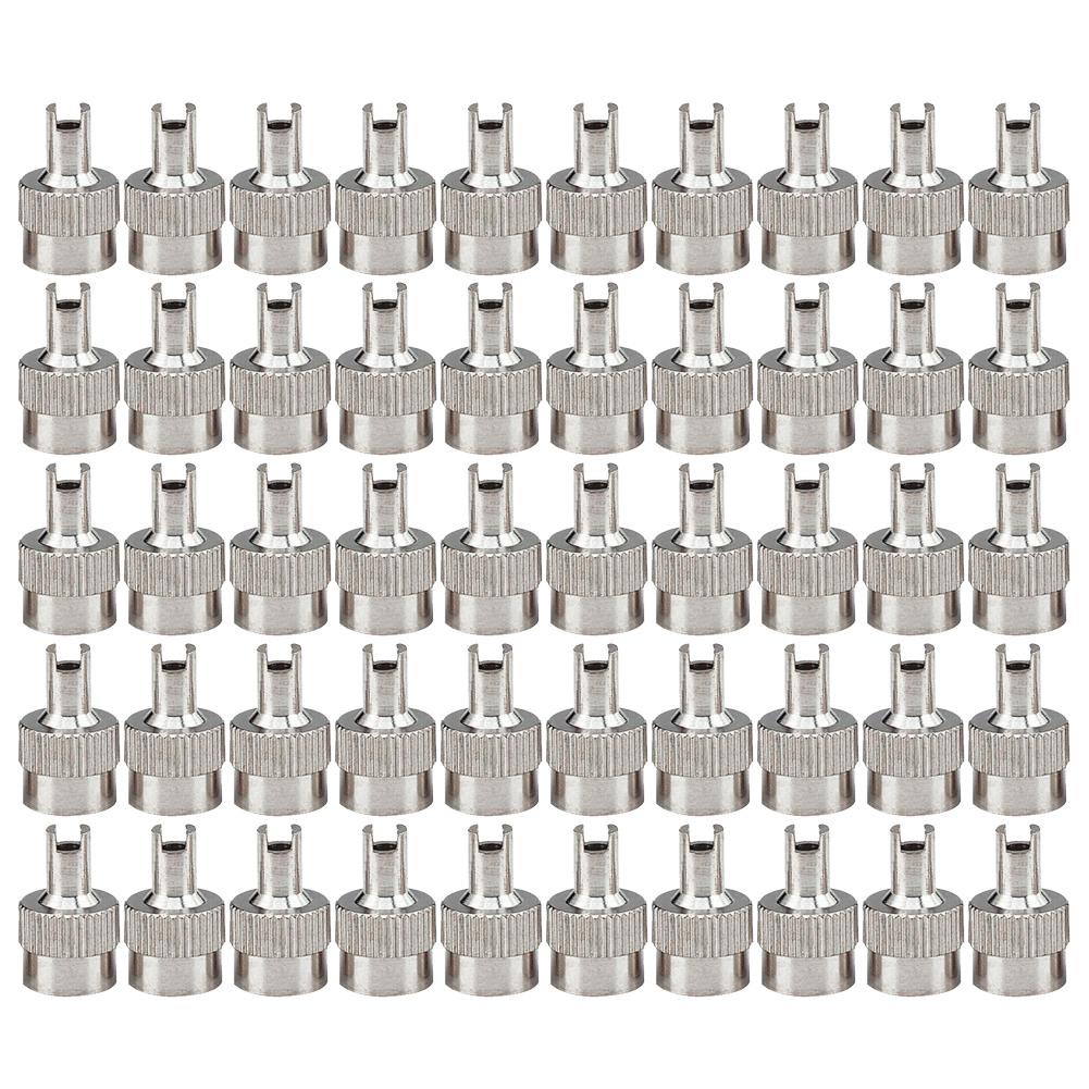 50Pcs Tire Valve Stem Caps Copper Tire Valve Air Dust Cover Stem Caps Universal Slotted Slot Valve Stem Caps for Car Motorcycle