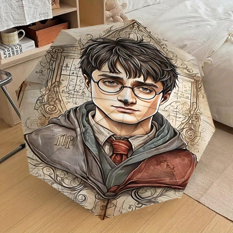 1PC Harry Potter Umbrella-8-Rib Reinforced, Automatic Open, Lightweight & Durable, Cute Fashion Accessory for Outdoor, D2695