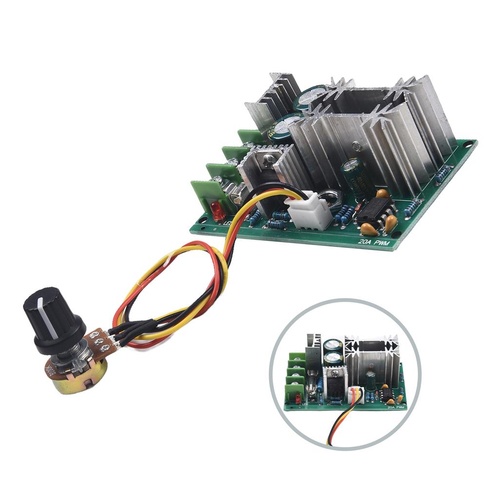 1 Stück 20A DC10-60V Motor Drehzahlregler Modul Dimmer Stromregler Digitalanzeige Entladeregulierung Für DC Bürstenmotoren