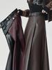 Vintage PU Leather Women Midi Skirts Y2K Autumn High Waist Streetwear with Belt Pleated Skirt Female Elegant Solid A Line Skirts