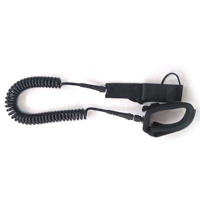10 Ft Coiled Surfboard Leash, TPU Paddle Board Surf Leash Foot Rope, Padded Ankle Strap with Stainless Steel Swivels