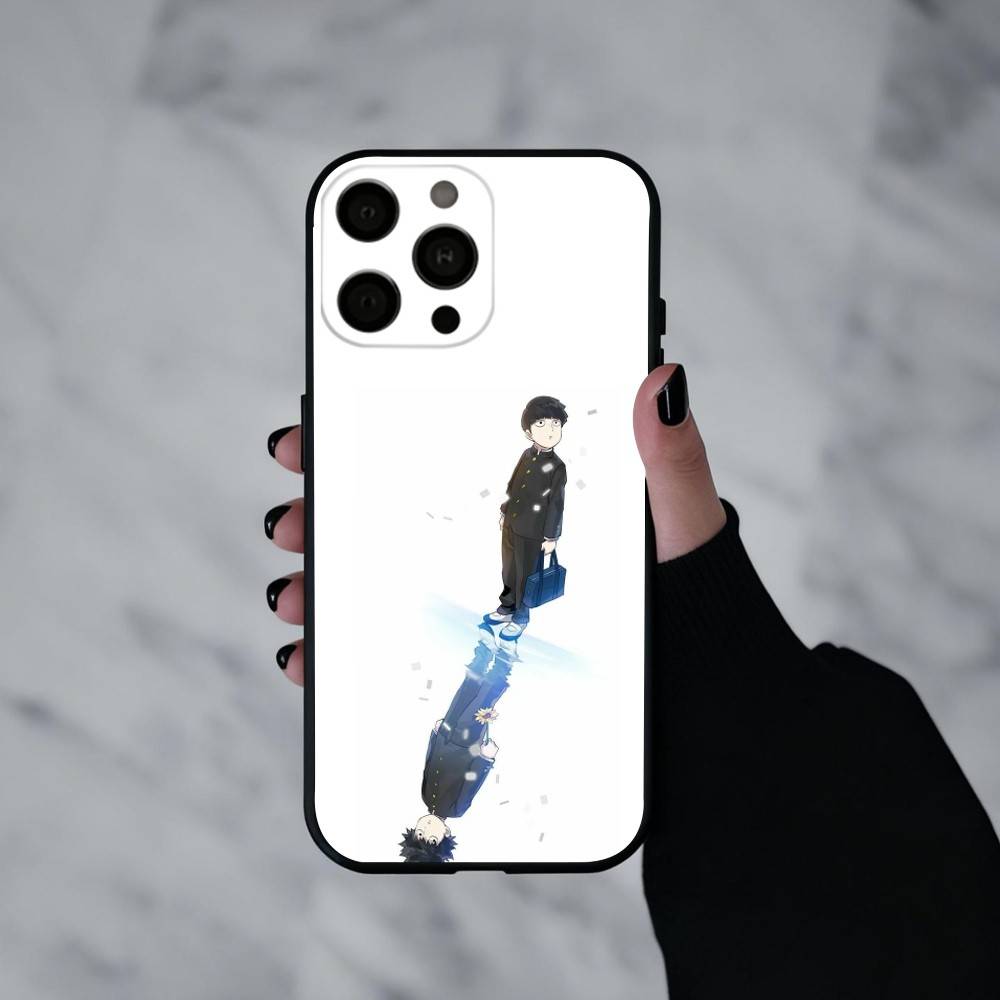 Anime m-Mob p-Psycho-o 100  Phone Case For iPhone 17pro,16,15,14,13,12,11 Plus,Pro Max,XS,Soft Silicone Black Cover