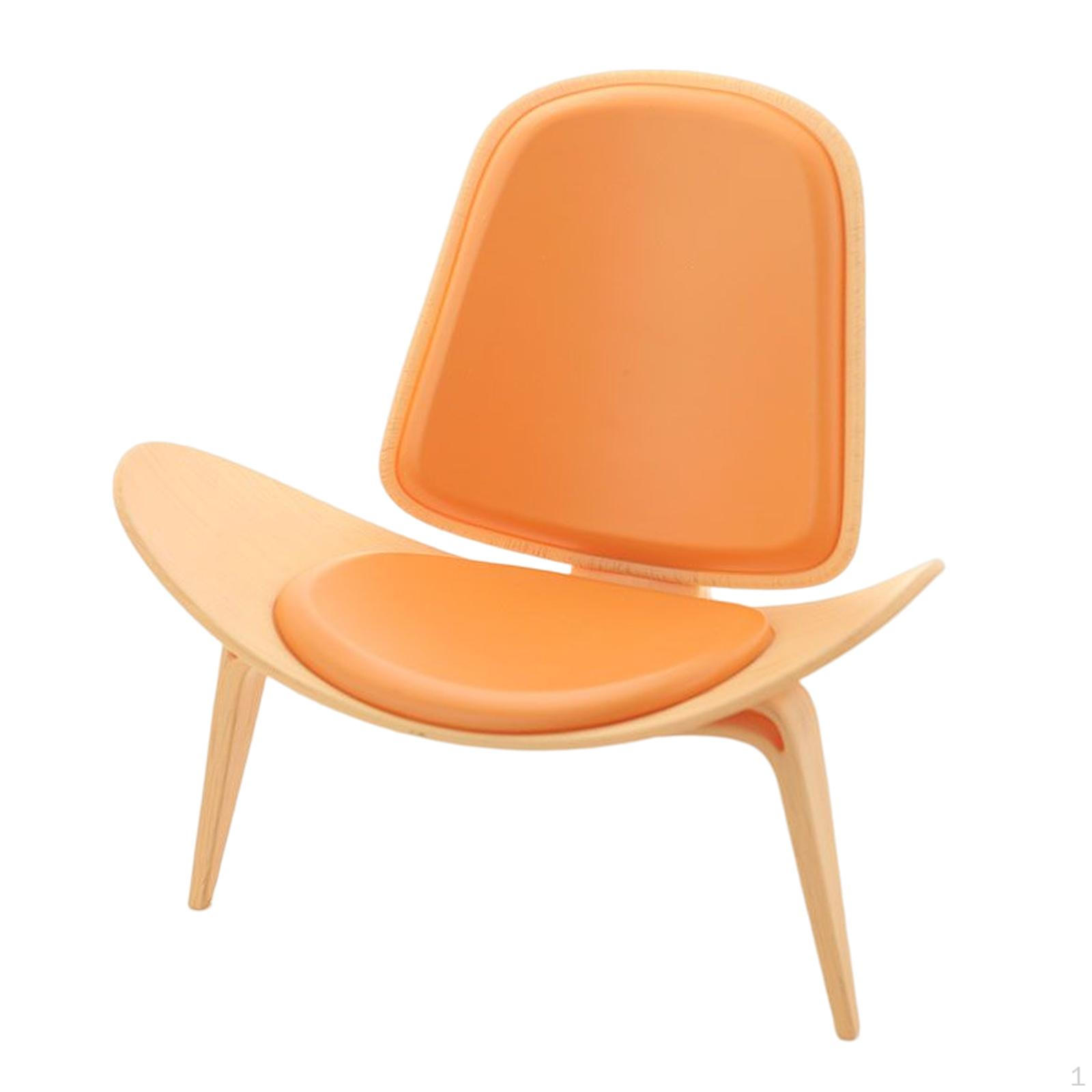 

1/6 Миниатюрная мебель Ракушечный стул, Моделирование, DIY аксессуары, Деревянный оранжевый