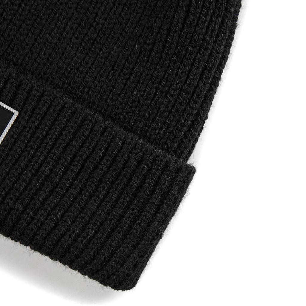 Li Ning Glory Series Fashion Versatile Acrylic Yarn Hat Unisex hats Black AMZV107-1