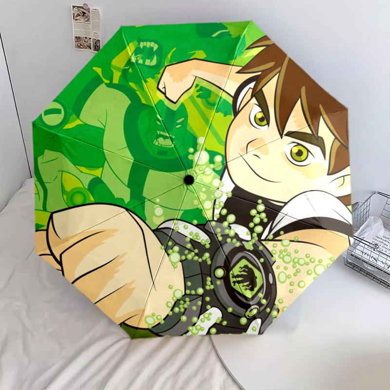 Ben 10  pattern, automatic folding umbrella, portable and foldable design, 8 ribs, a Christmas or birthday gift.