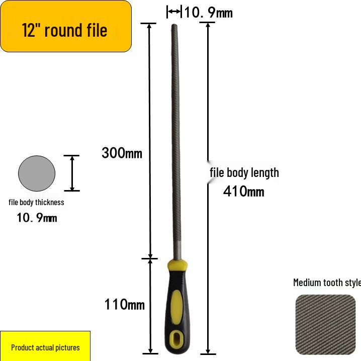Steel Grinder File - Flat & Triangular Medium-Tooth Wear-Resistant Metal File
