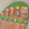 Crystal Green Cat Eye Toenail Stickers - Handmade Light Therapy Nail Patches