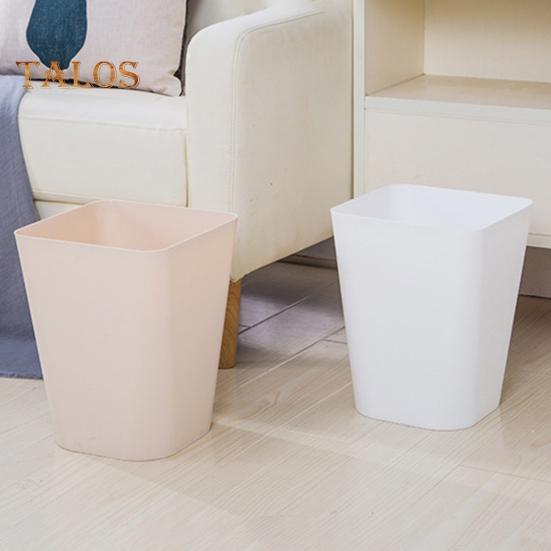 Small Waste Basket Trash Can Large Capacity Solid Color Easy To Clean Indoor Outdoor Plastic Garbage Bin