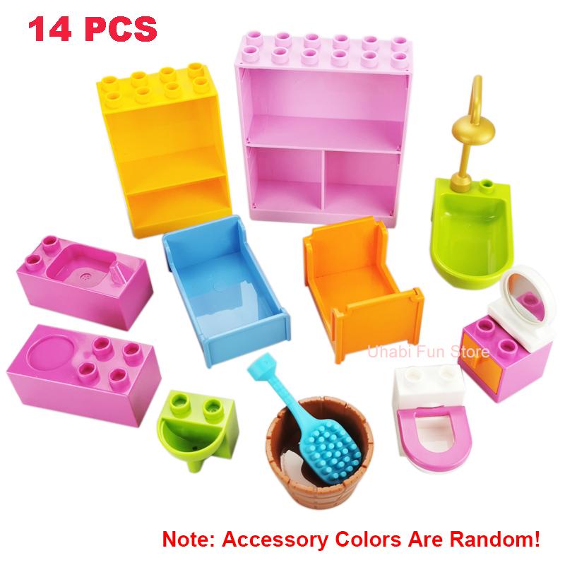 Big Building Blocks House Architecture Window Wall Roof Furniture Series Scene Accessories Assembly Children's Educational Toys