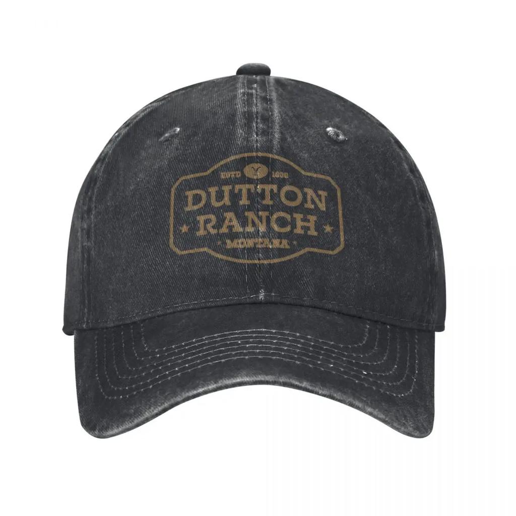 Yellowstone Dutton Ranch Retro Rodeo Design Baseballkappe Lässige Used-Denim Snapback-Kappe Unisex Ganzjahres-Reisekappen Kappe