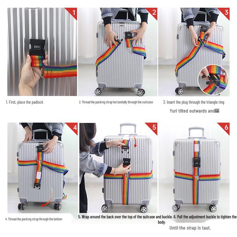 Cestovní křížový popruh na zavazadla BenZheNi s kombinačním zámkem