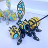 3D-printet Mekanisk Bi Figur, Samlerobjekt Cyberpunk Hvepsepynt med Bevægelige Led, Stresslindrende Leddelt Insekt Fidget Skrivebordslegetøj