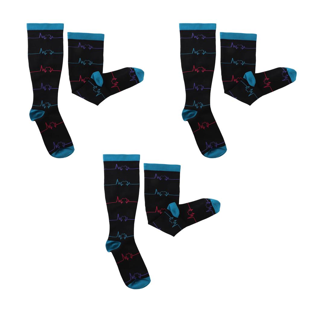 Kompressionsstrümpfe in Übergröße für Damen und Herren, breite Wade, extra kniehoch, Unterstützung für die Durchblutung, 3 Paar 