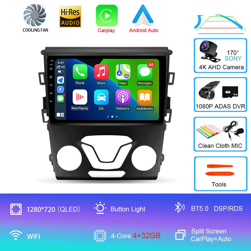 Car Radio Android 14 Carplay Auto 4G WIFI GPS For Ford Mondeo 5 Fusion 2012-2019 Multimedia Player Video Stereo Head Unit 2din