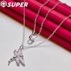 925 Sterling Silber AAA Zirkon Libelle Anhänger Halskette 18 Zoll Schmuck