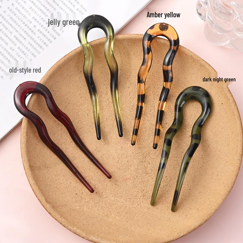 Ancient Style U-Shaped Hairpin for Women - Elegant Bun Accessory