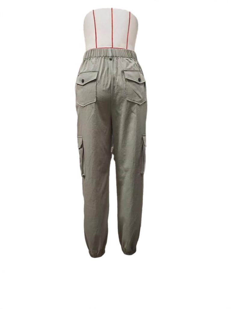 2025 Women's Fashion Multi-pocket Ankle-tie Workwear Pants