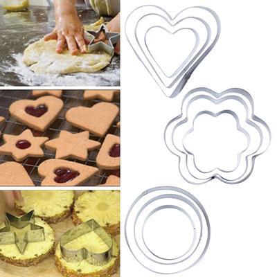 12-teiliges/Set Ausstechformen aus Edelstahl Backform Fondant-Werkzeuge Kuchen Dekorationswerkzeug DIY-Formen