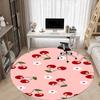 1pc Pink Cherries Office Round Area Rug, Under Office Chairs Bedroom Living Room Home Decor, Room Deco
